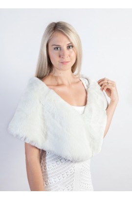 White Rex Fur Stole